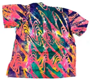 1980s Colourful Batik Print Festival Top