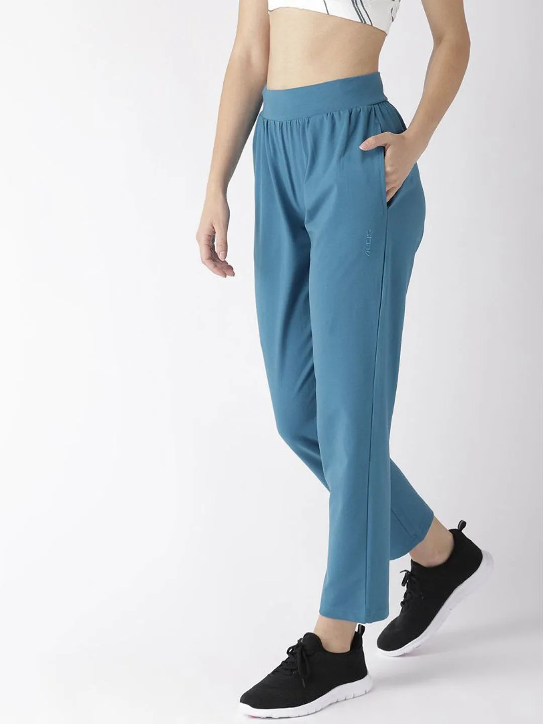 Alcis Women Solid BlueTrack Pants