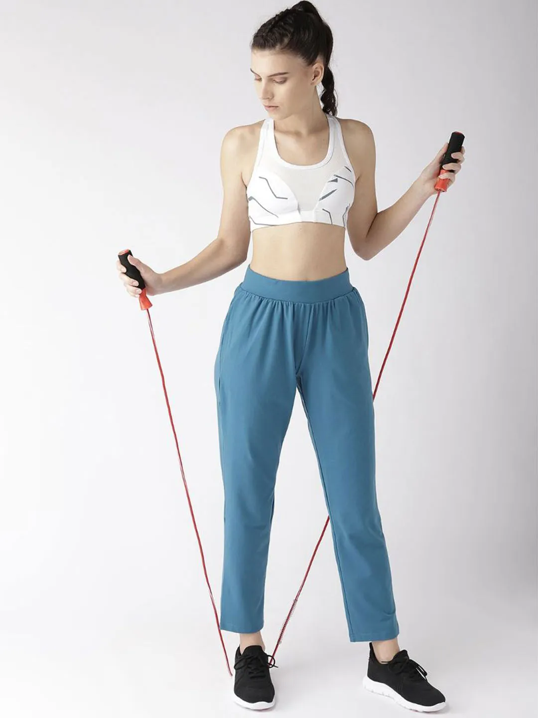 Alcis Women Solid BlueTrack Pants