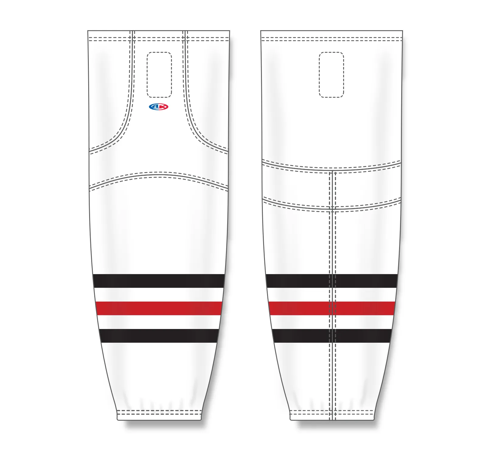 Athletic Knit (AK) HS2100-305 Red Deer Rebels White Mesh Ice Hockey Socks