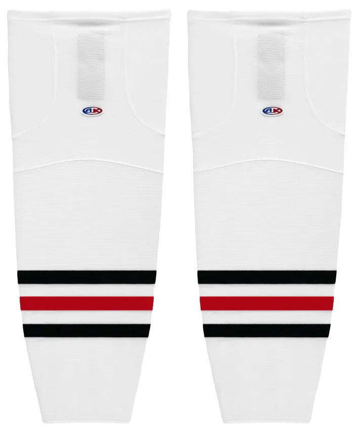 Athletic Knit (AK) HS2100-305 Red Deer Rebels White Mesh Ice Hockey Socks