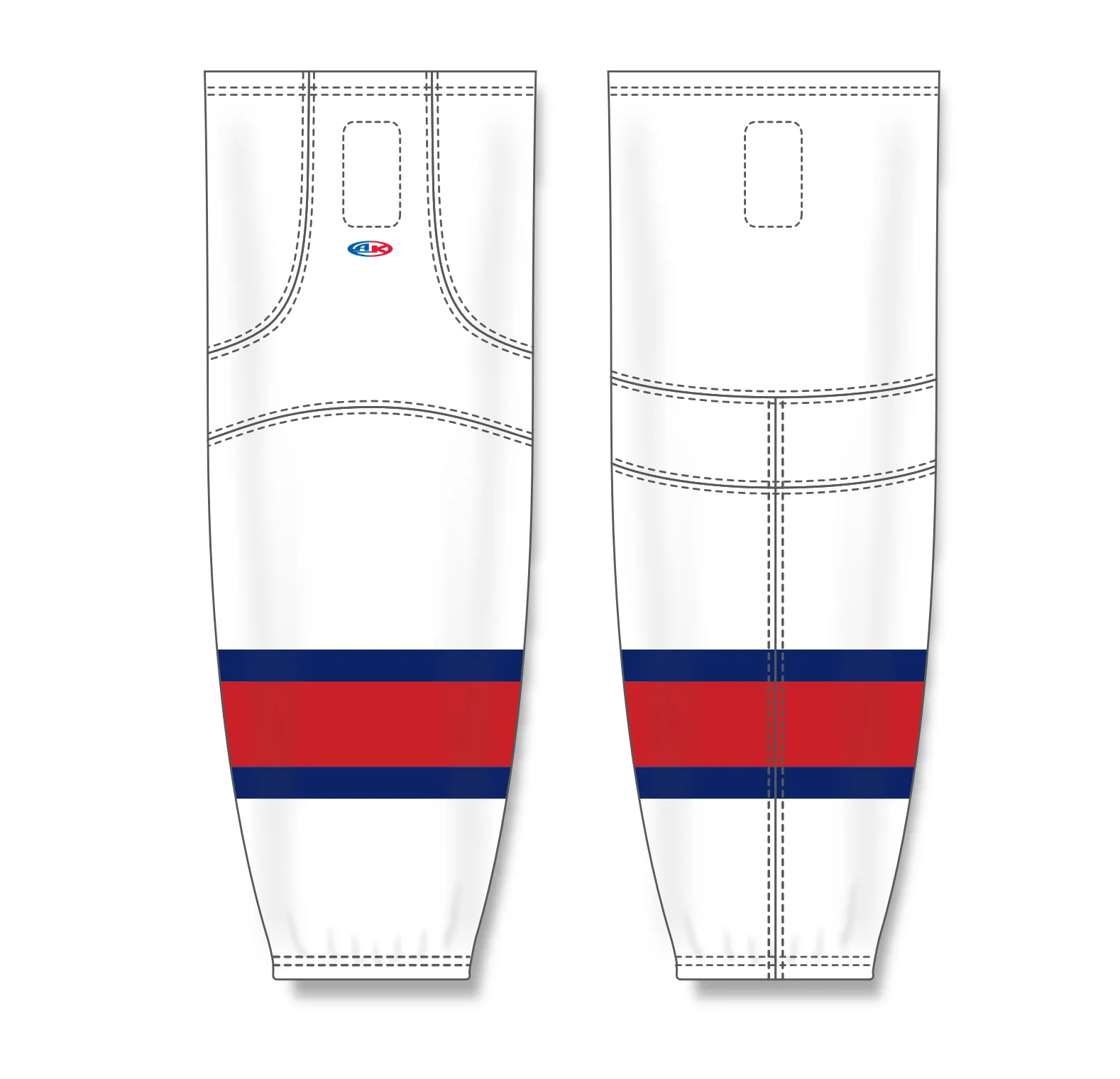 Athletic Knit (AK) HS2100-765 Lethbridge Hurricanes White Mesh Ice Hockey Socks