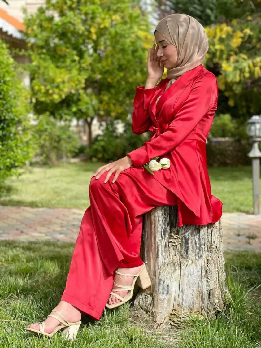 Bella Shop Women's Turkish Satin Set