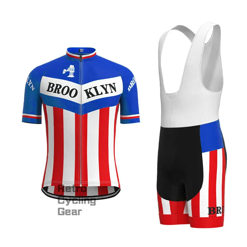 Brooklyn Blue Retro Long Sleeve Cycling Kit