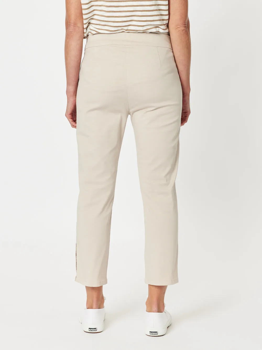 Charlie Cotton Twill Stretch Capri Pant - Natural