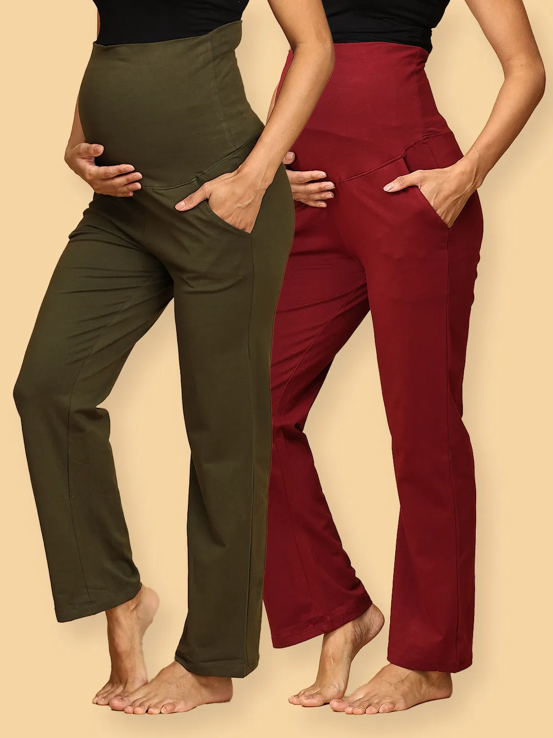 Comfy Maternity Trackpants Combo of 2