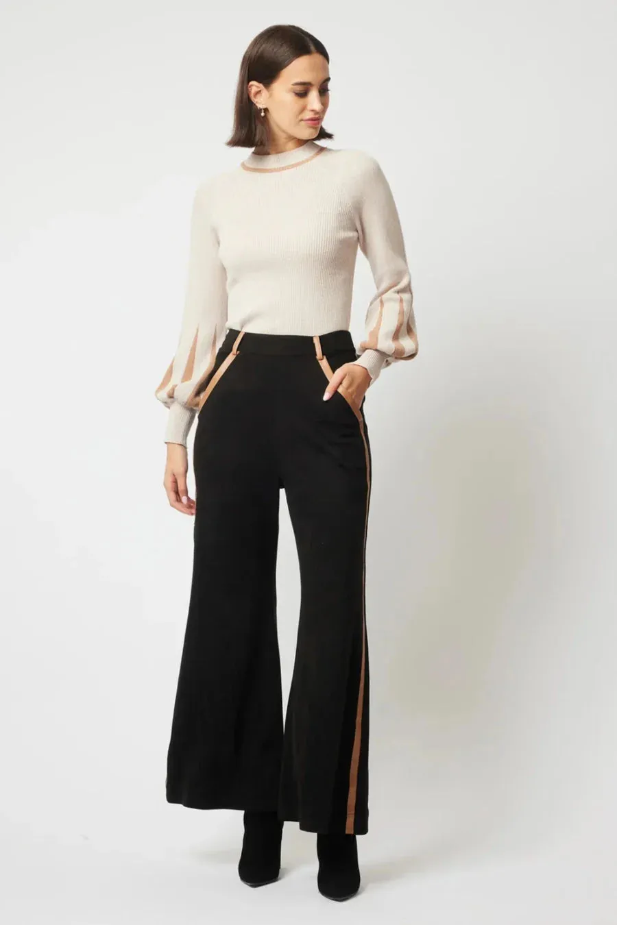 DANXIA FAUX SUEDE PANT | Black