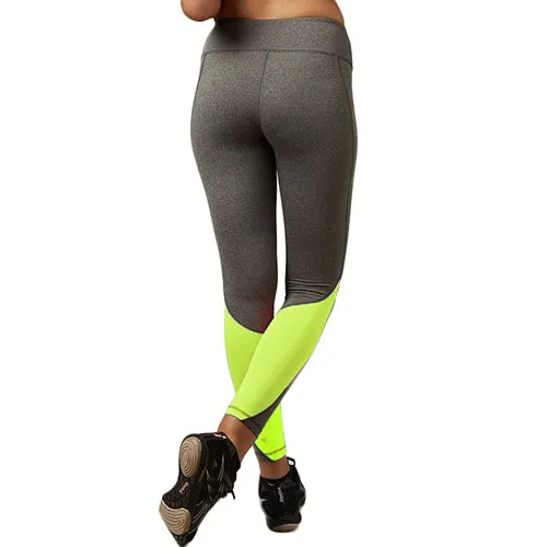 Elastic Patchwork Color Accent Quick Dry Legging