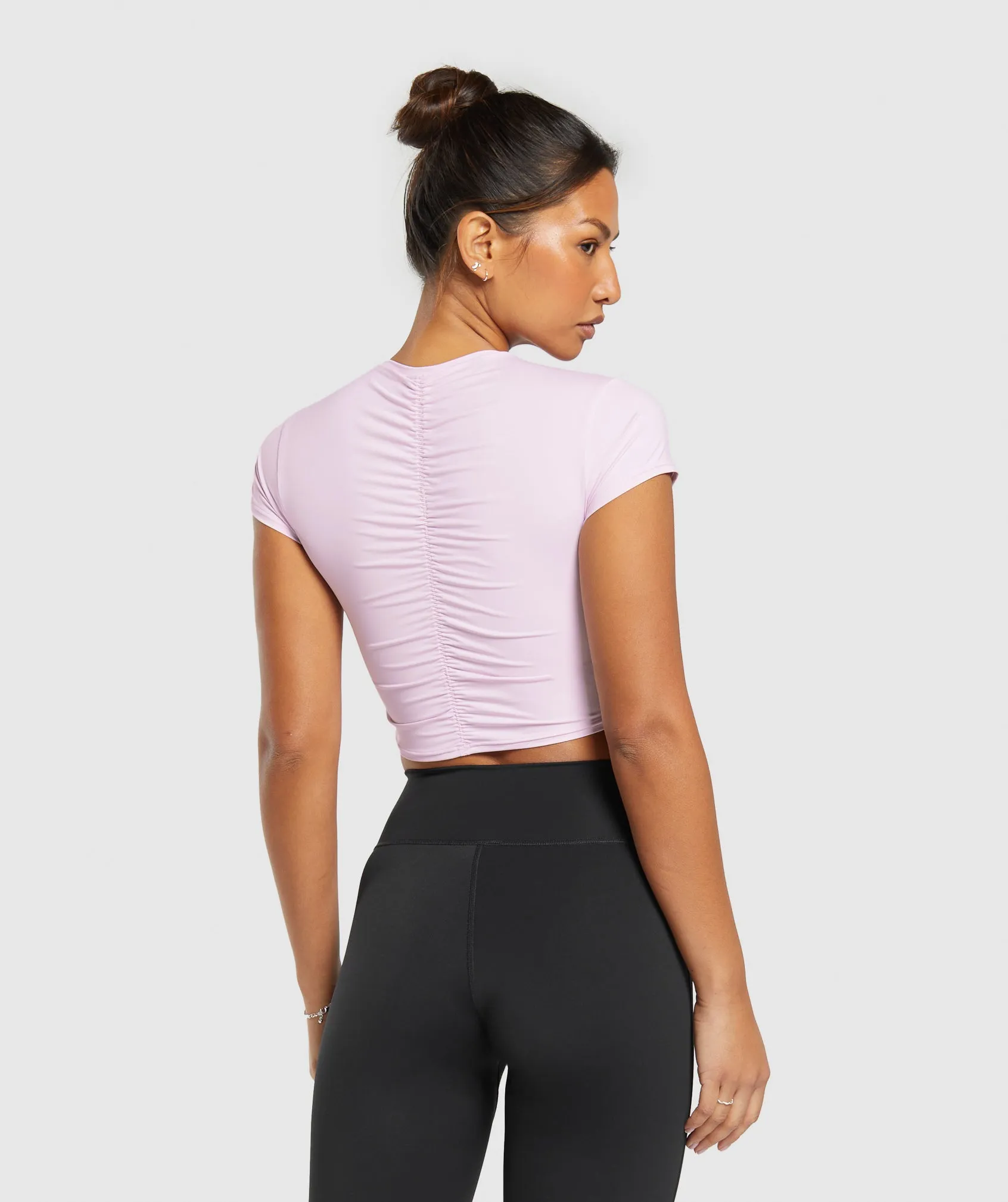 Gymshark Elevate Ruched Crop Top - Lemonade Pink