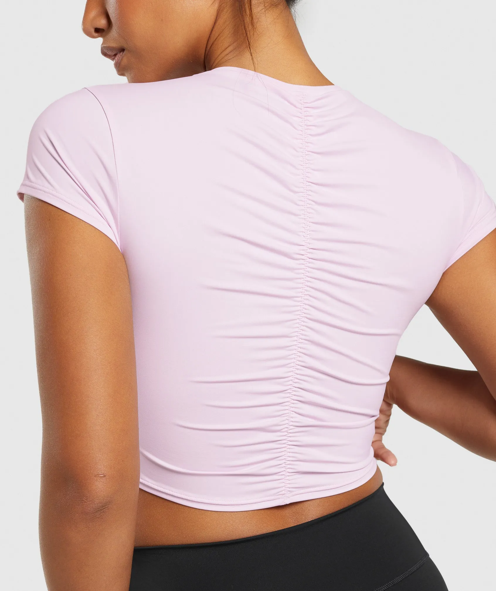 Gymshark Elevate Ruched Crop Top - Lemonade Pink