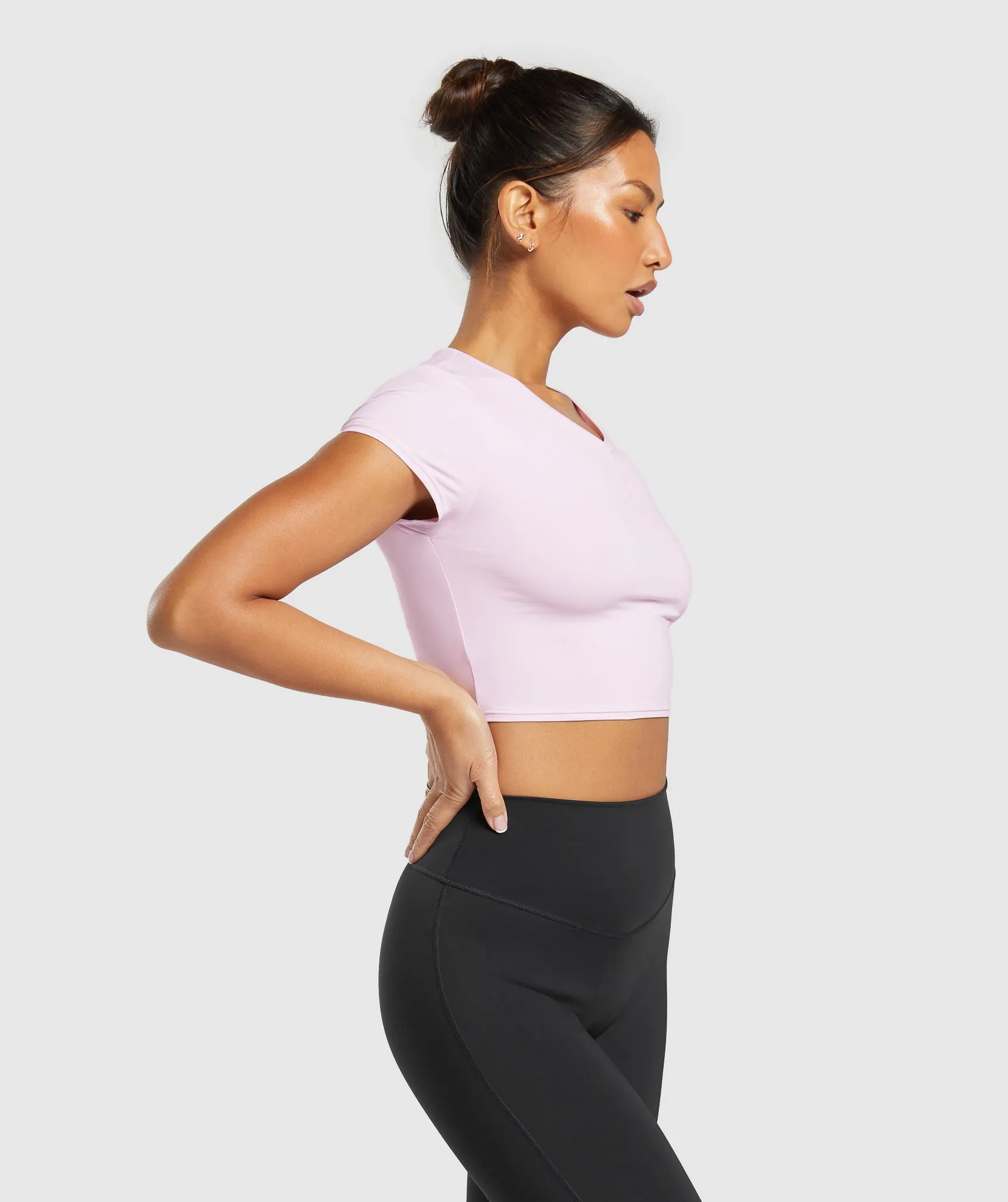 Gymshark Elevate Ruched Crop Top - Lemonade Pink