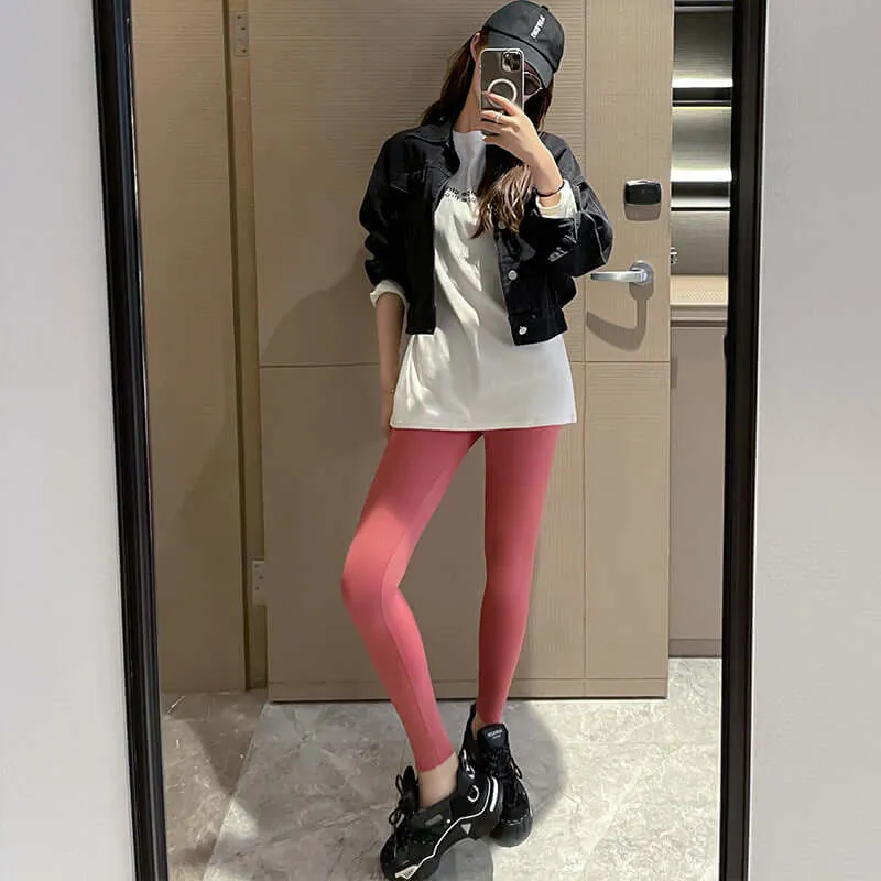 High wax peach heart hip Babble pants fitness abdomen hip yoga pants female wearing shark pants big size leggings autumn winter