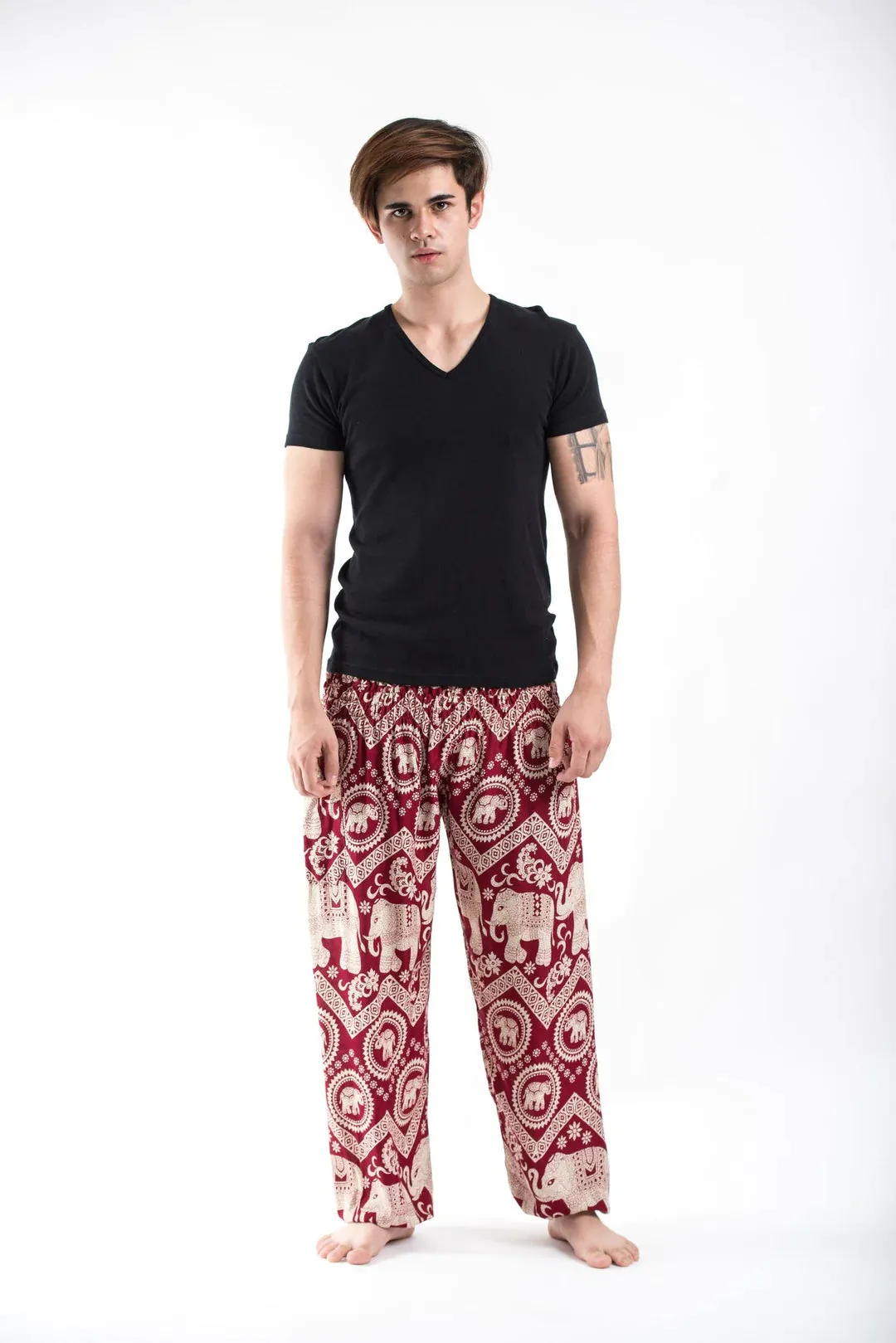 Imperial Red  Elephant Unisex Pants, Thailand