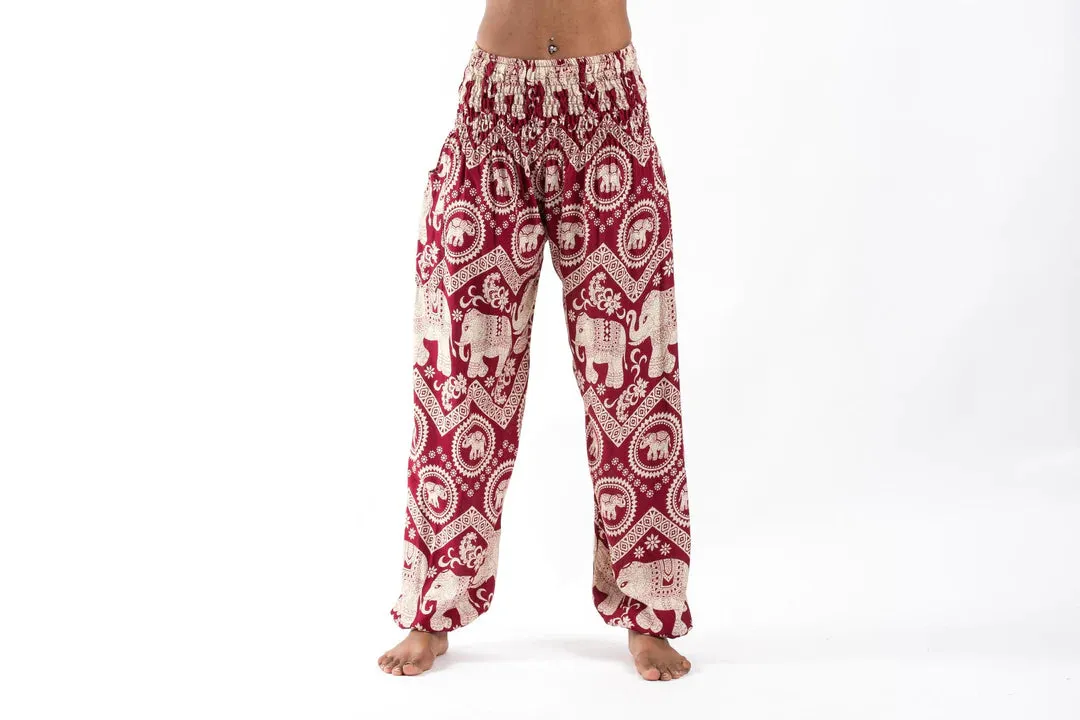 Imperial Red  Elephant Unisex Pants, Thailand