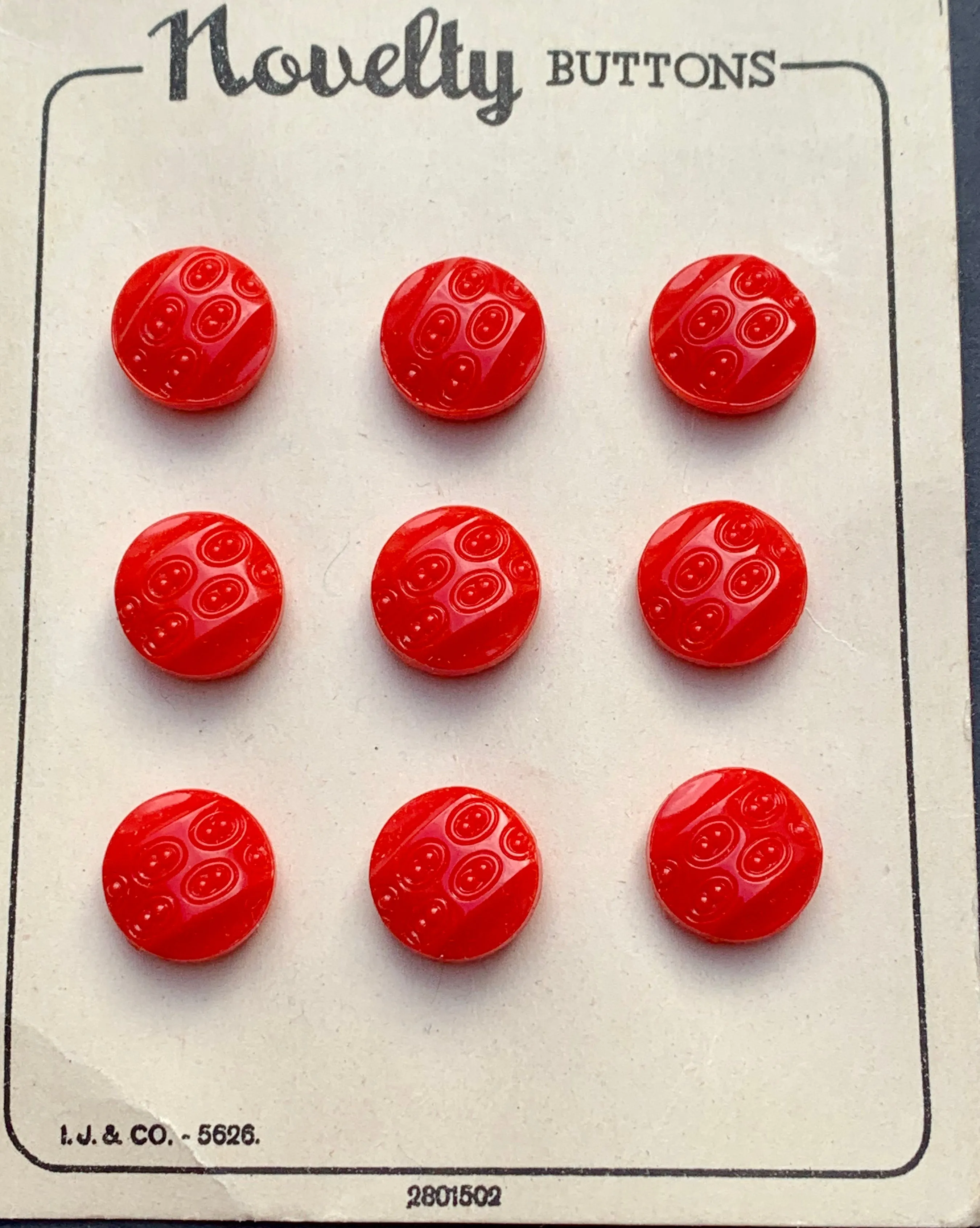 Interesting Vintage Red 1cm or 1.5cm  Glass Buttons