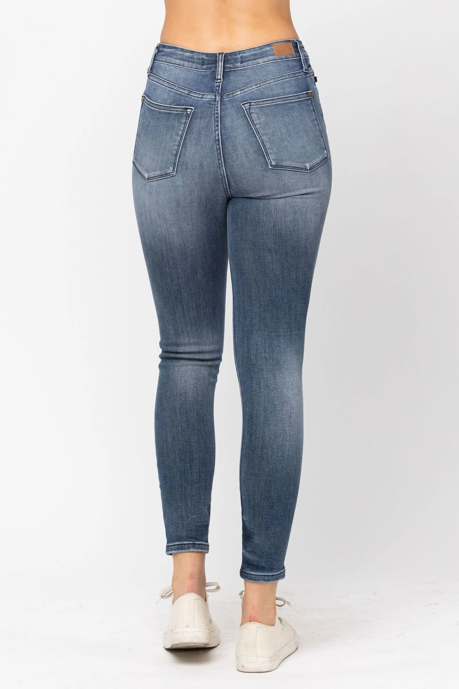 Judy Blue High-Waist Tummy-Control Skinny Jeans with Contrast Wash - 88525
