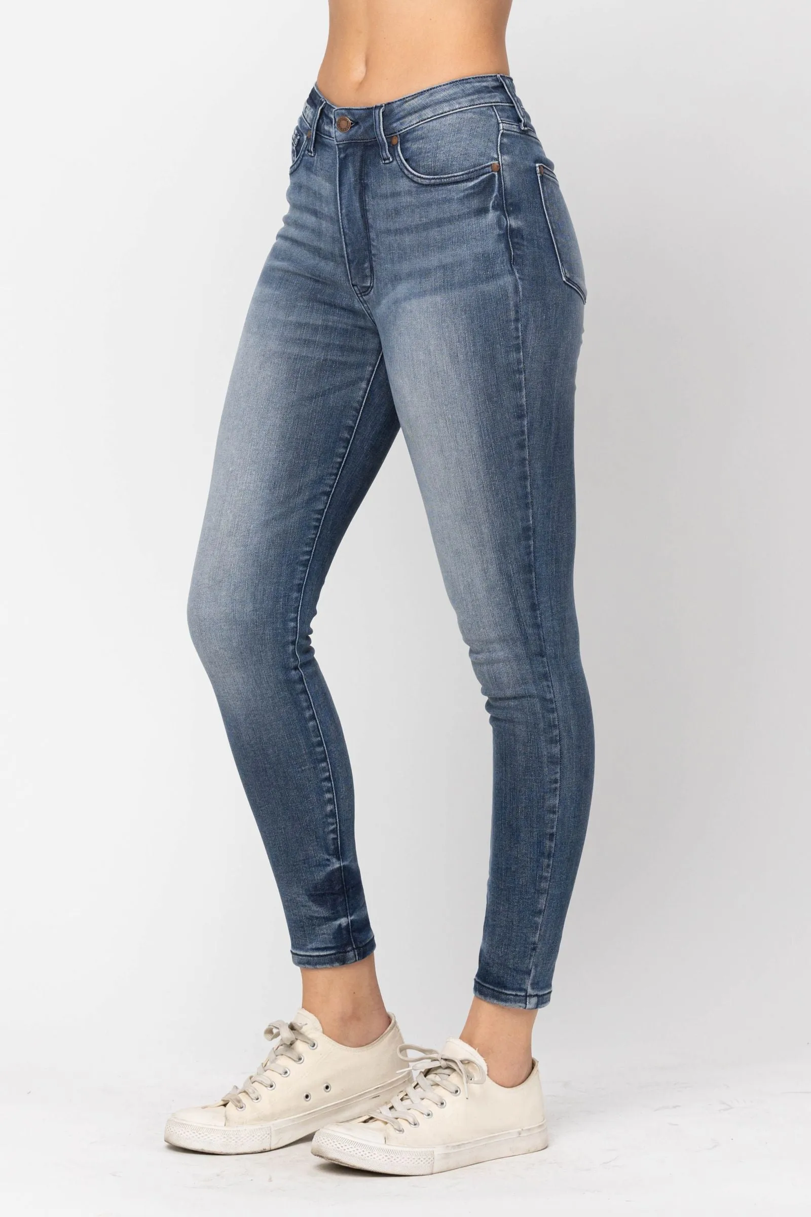 Judy Blue High-Waist Tummy-Control Skinny Jeans with Contrast Wash - 88525
