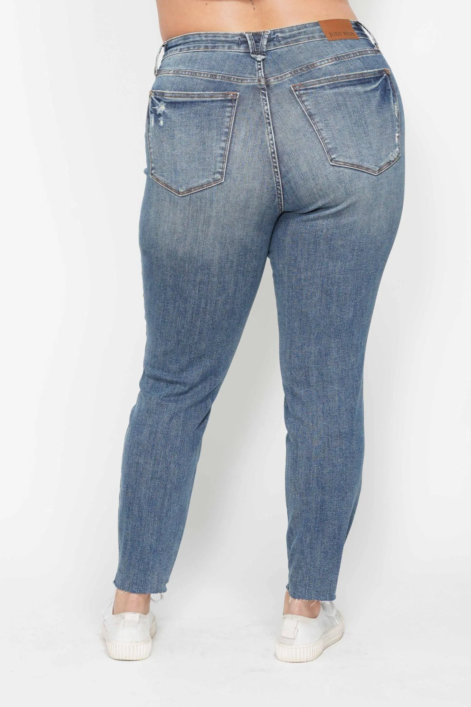 Judy Blue High Waist Tummy Control Vintage Wash Destroy Skinny Denim 88769