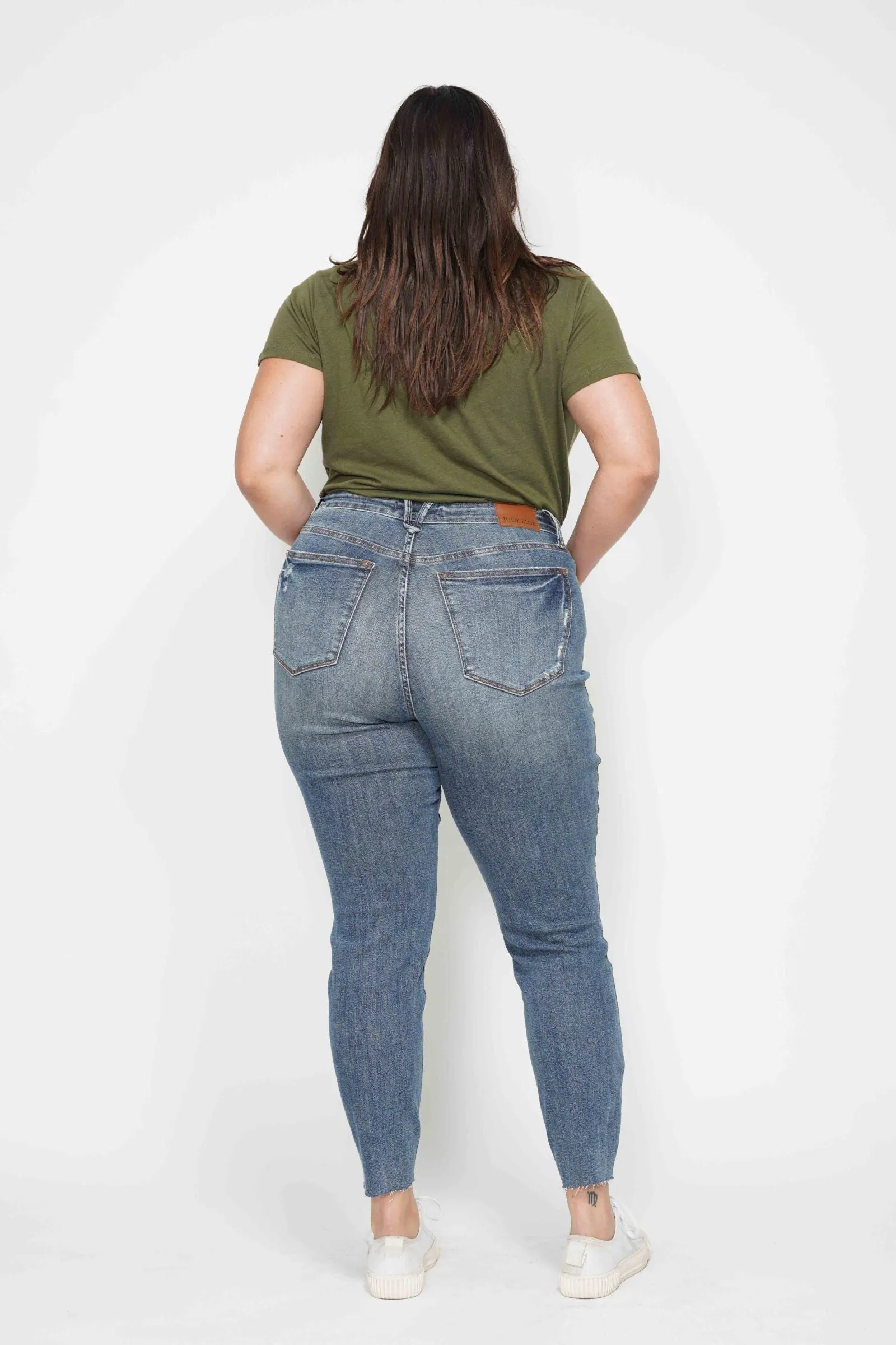 Judy Blue High Waist Tummy Control Vintage Wash Destroy Skinny Denim 88769