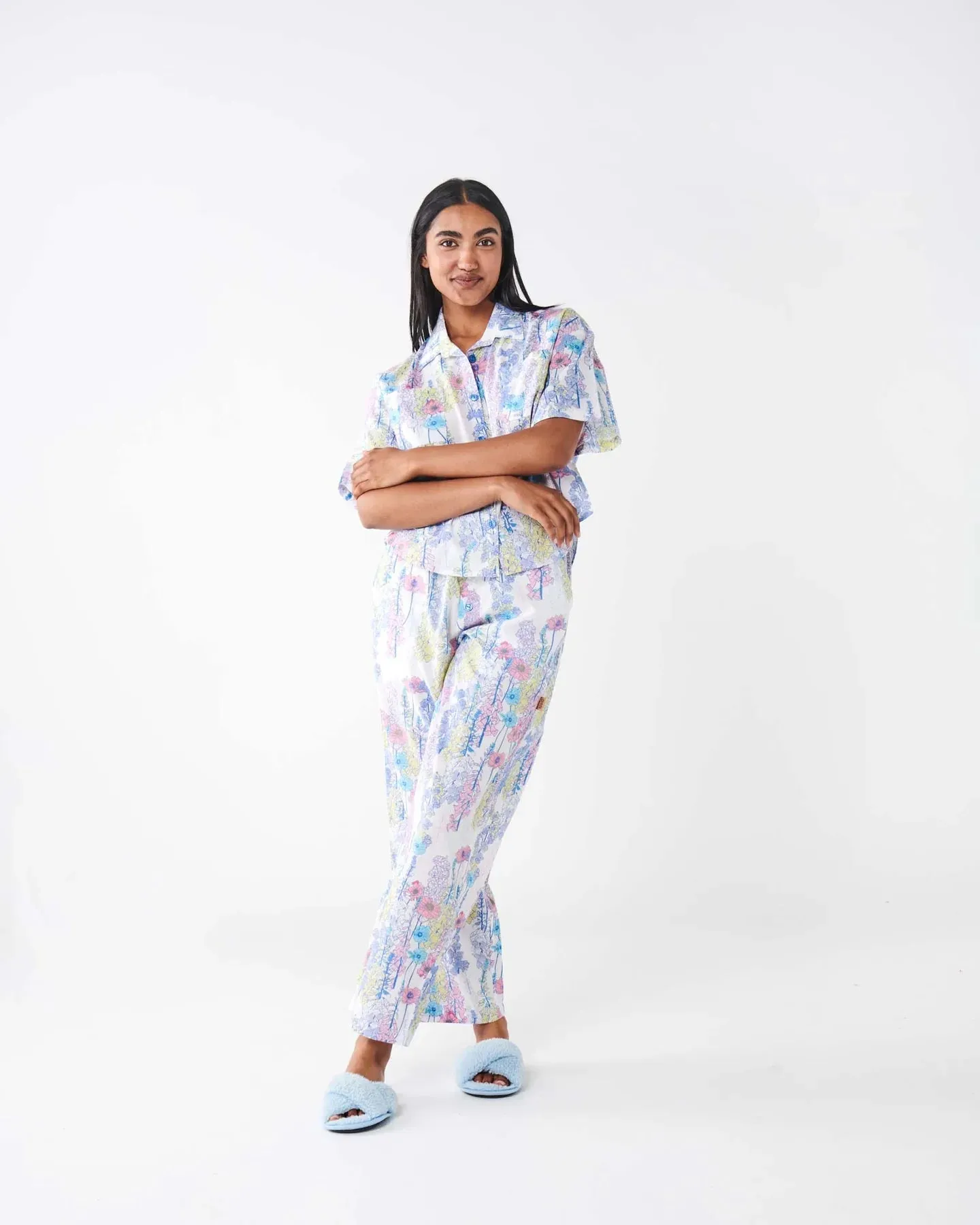 Kip & Co Foxglove Forever Organic Cotton Short Sleeve Shirt & Pant Pyjama Set