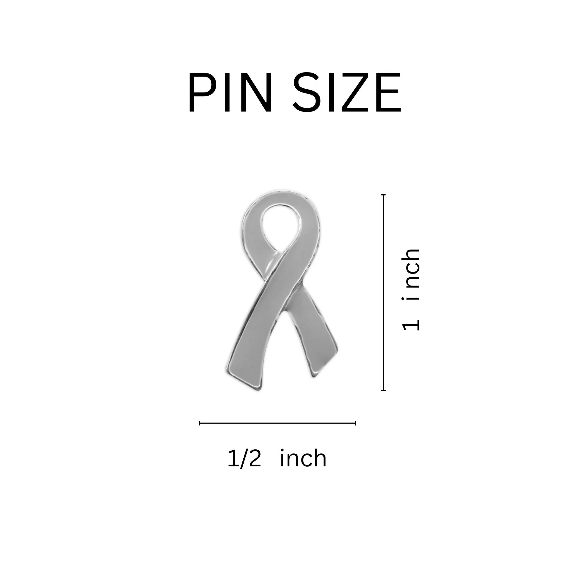 Large Flat Gray Ribbon Pins