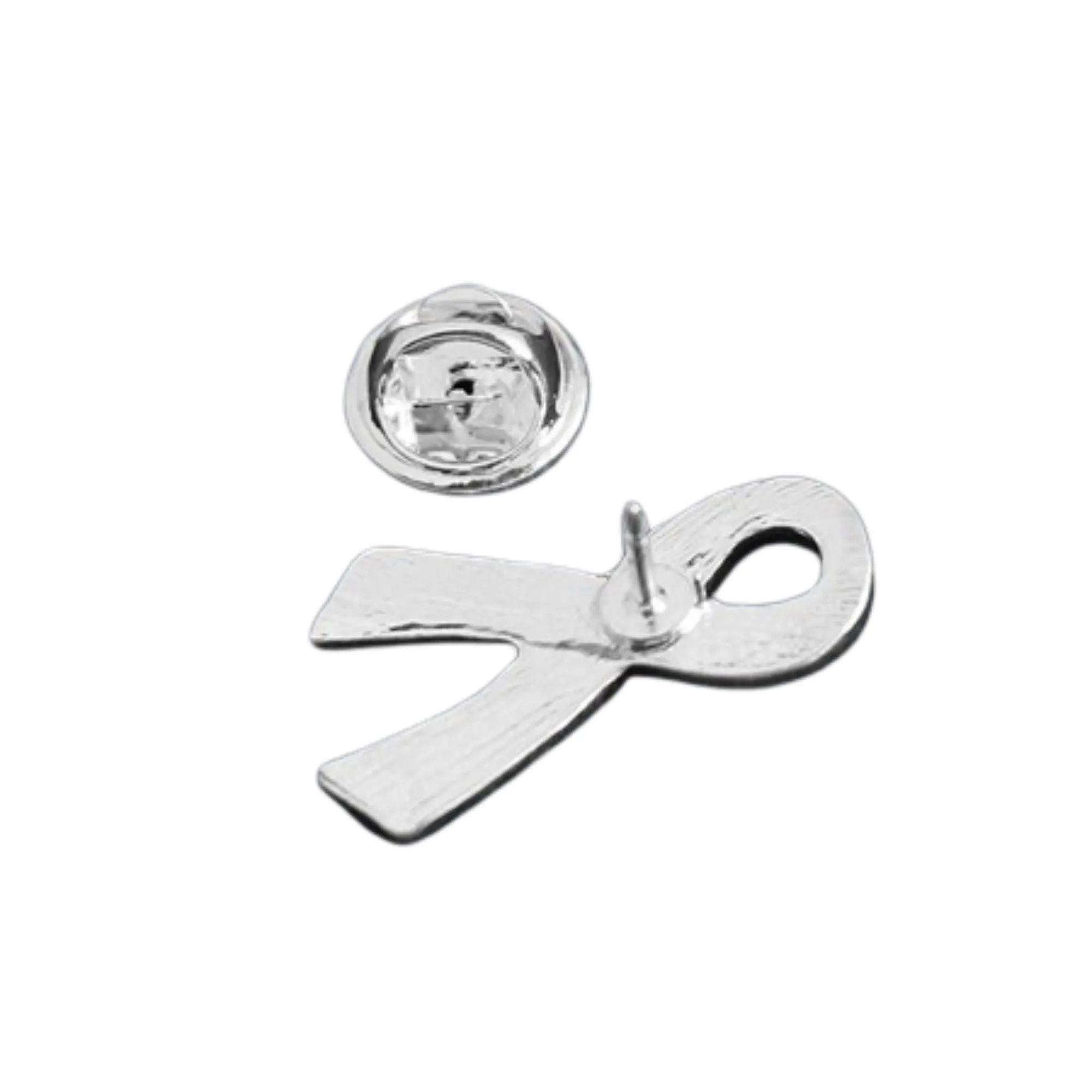 Large Flat Gray Ribbon Pins