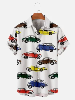 Men's Classic Car Print Short Sleeve Shirt