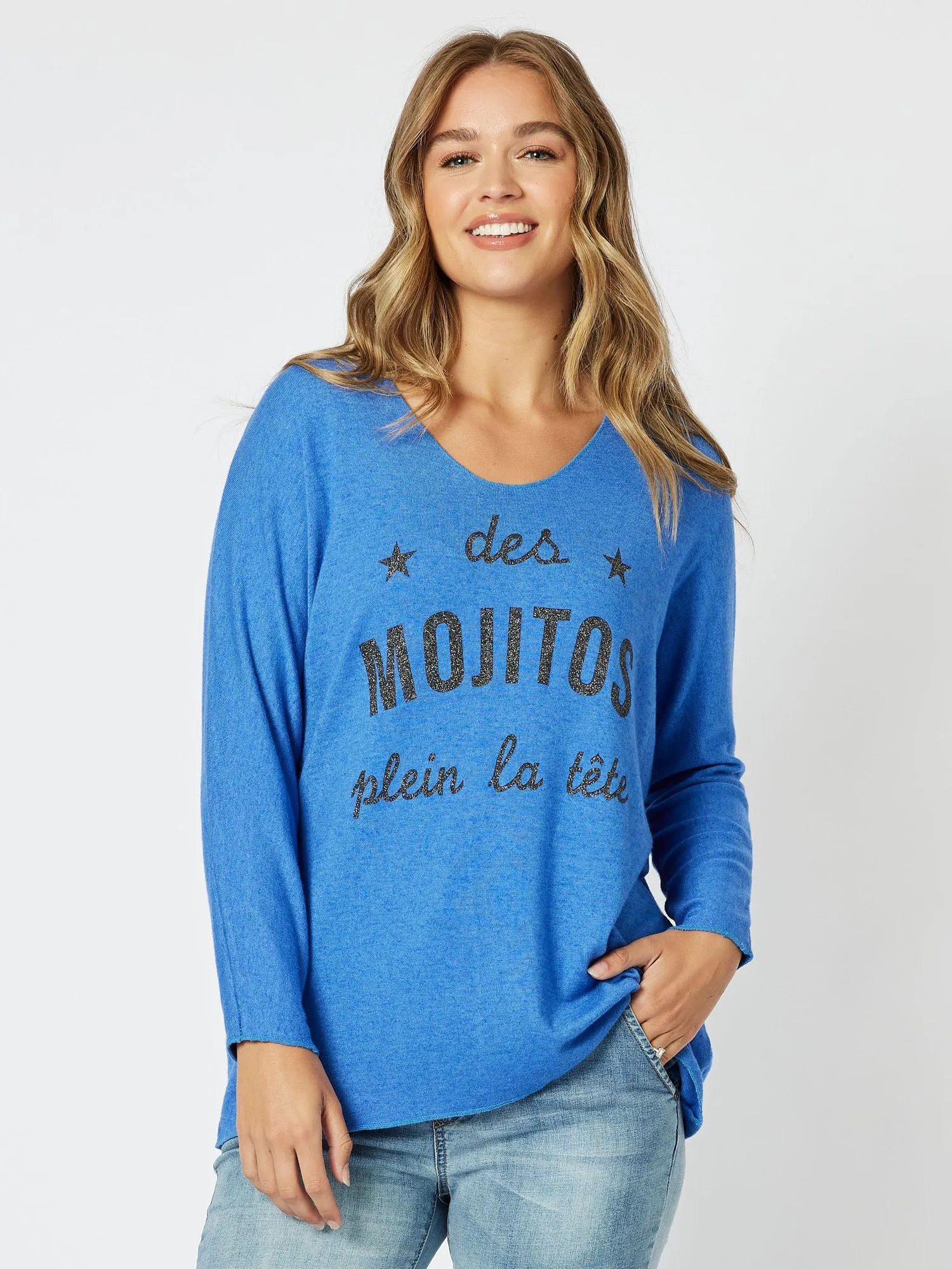 Mojito Print Lightweight Knit - Blue