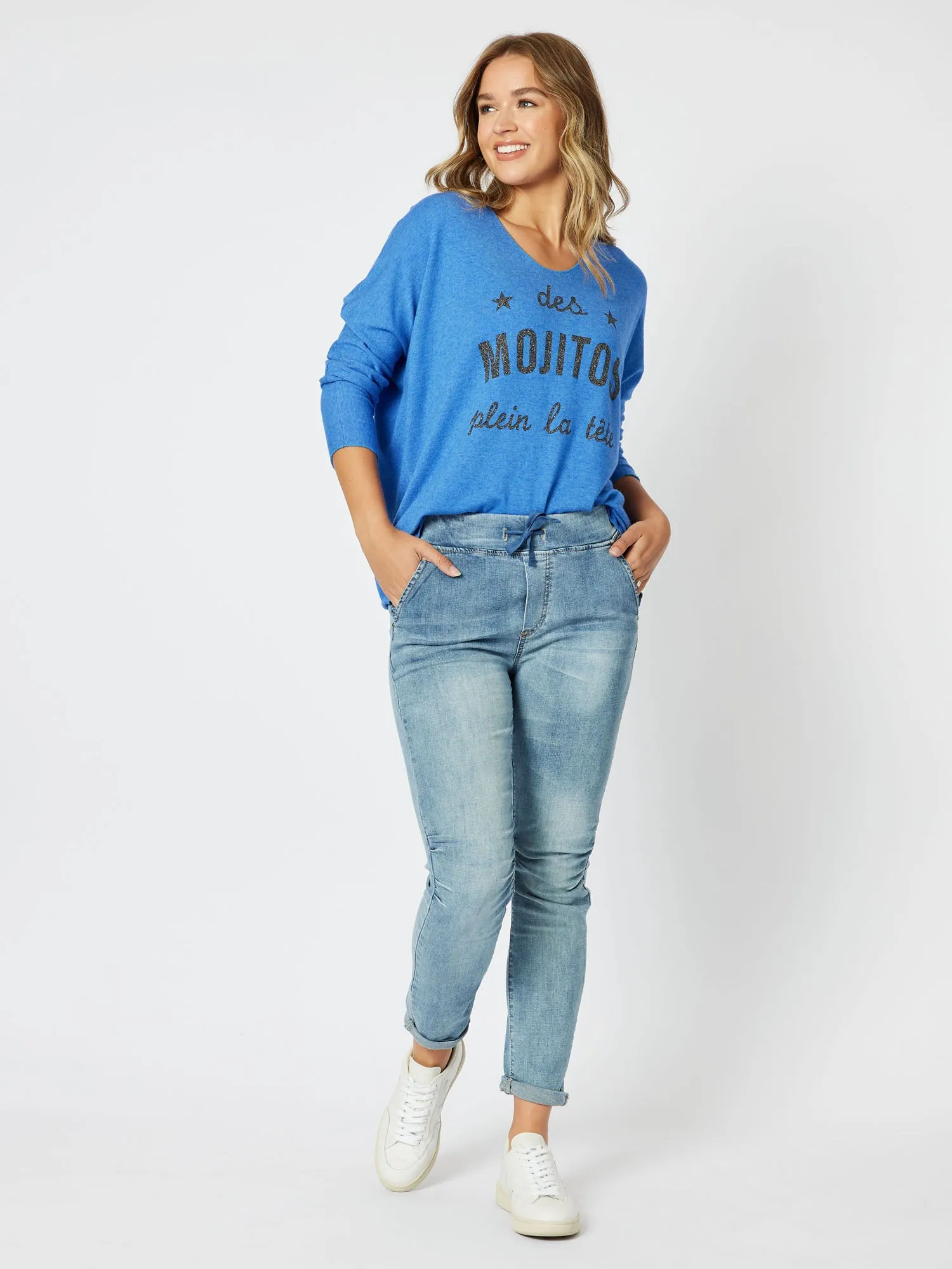 Mojito Print Lightweight Knit - Blue