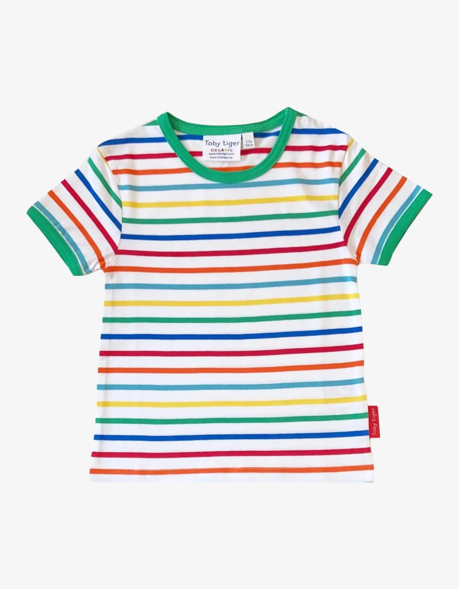 Organic Green Rainbow Stripe T-Shirt