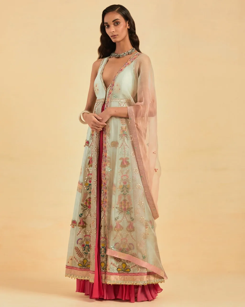 Organza Silk Anarkali Set