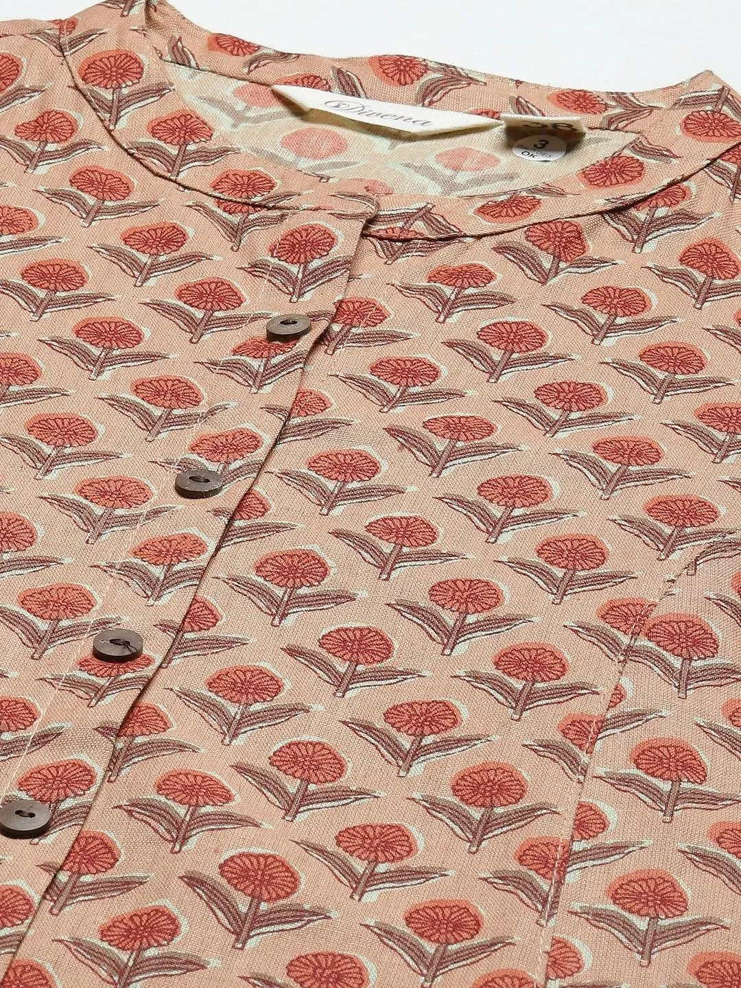 Peach Cotton Flex Kurta