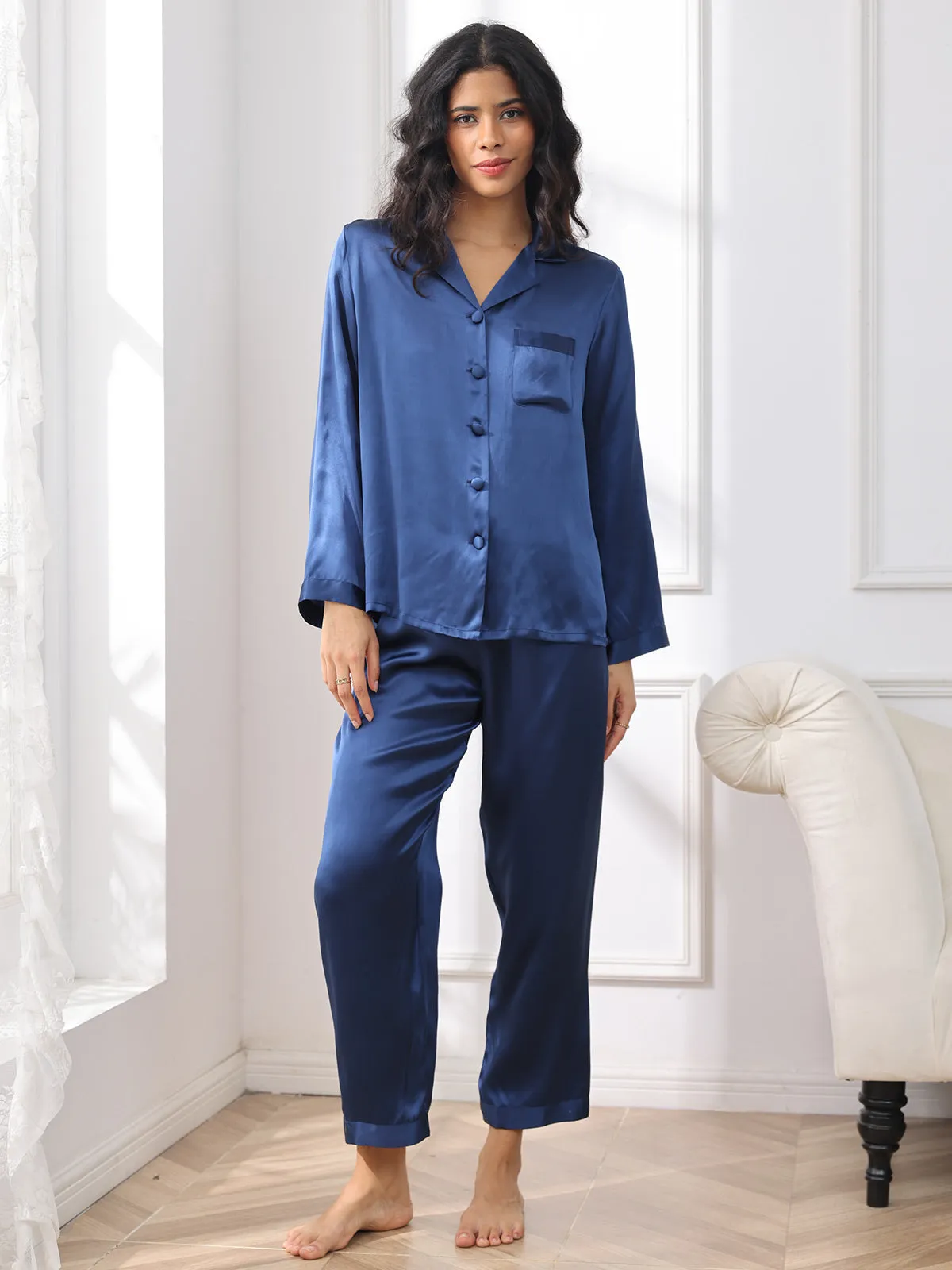 Pure Silk Button Up Women's Pyjamas