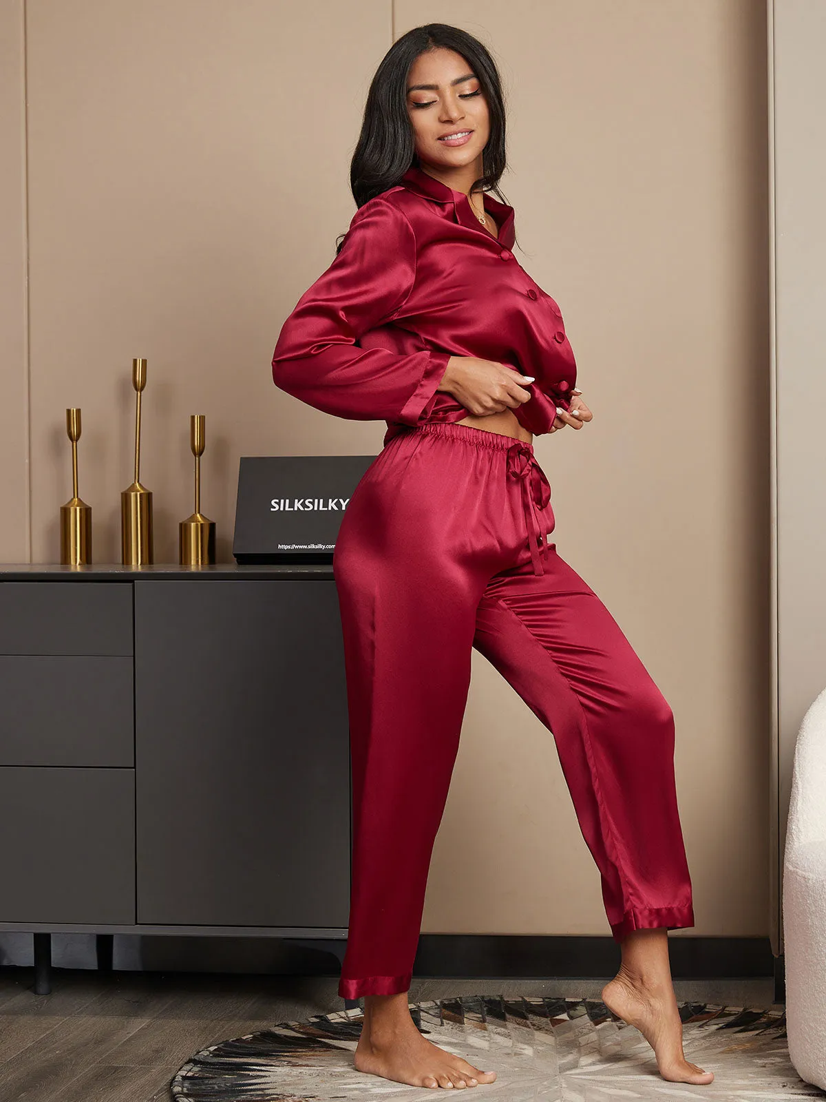 Pure Silk Button Up Women's Pyjamas