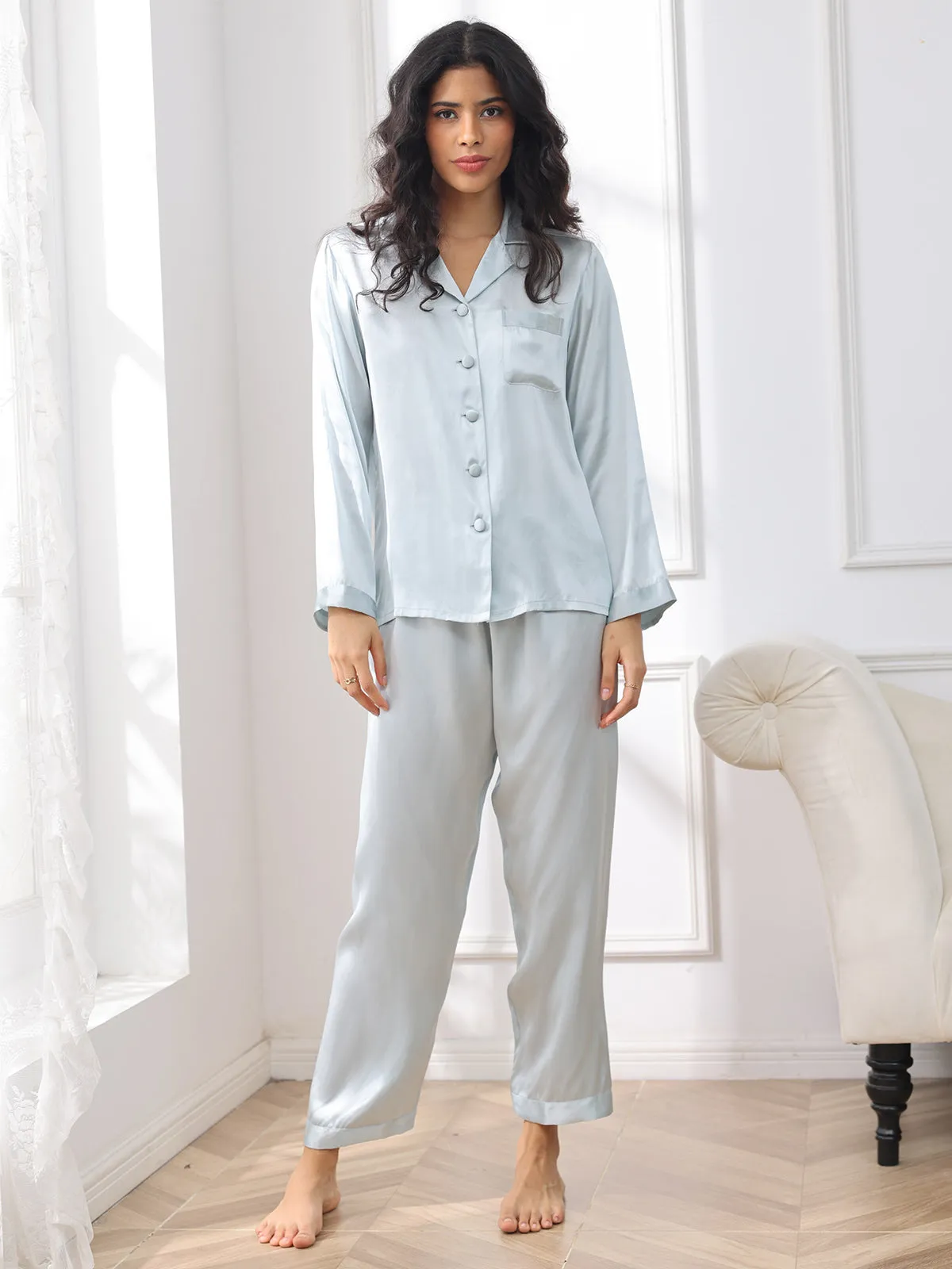 Pure Silk Button Up Women's Pyjamas