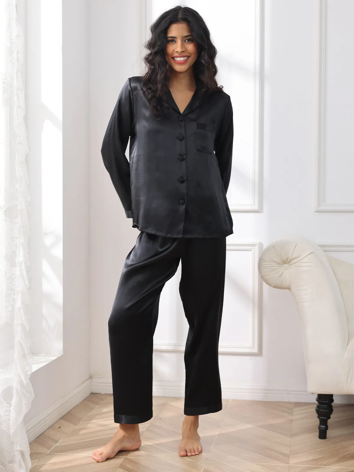 Pure Silk Button Up Women's Pyjamas