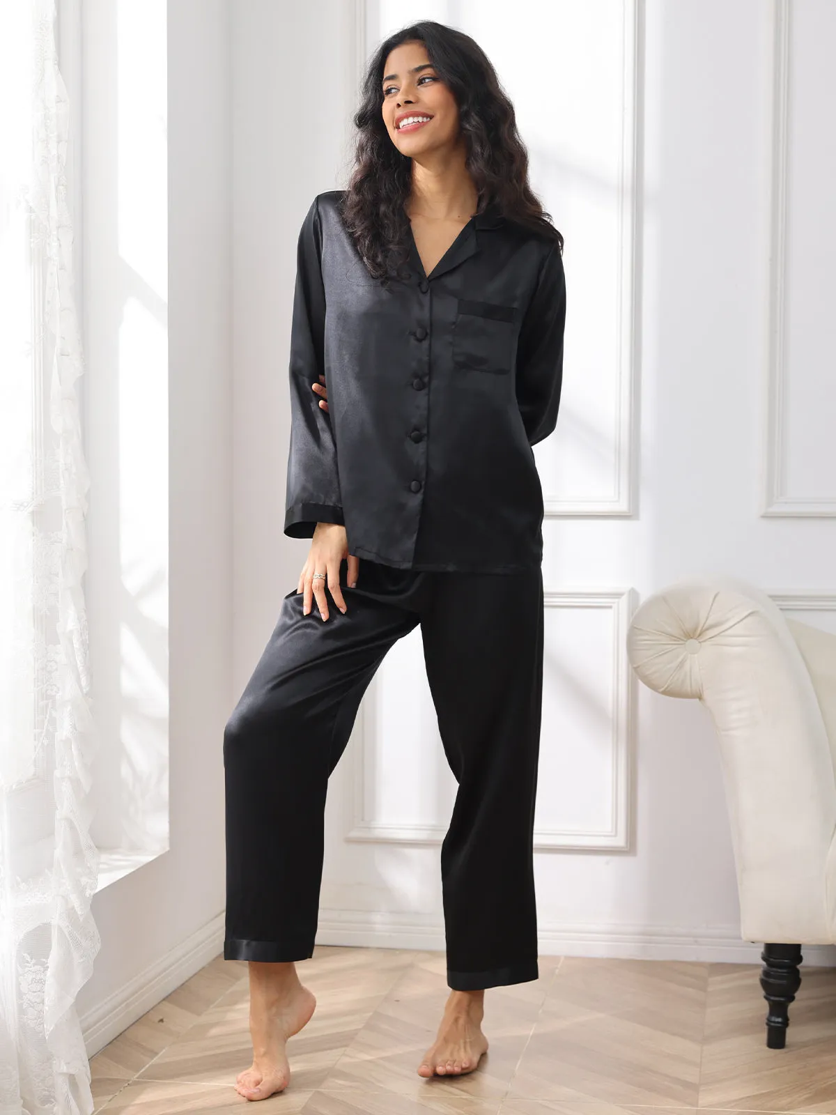 Pure Silk Button Up Women's Pyjamas