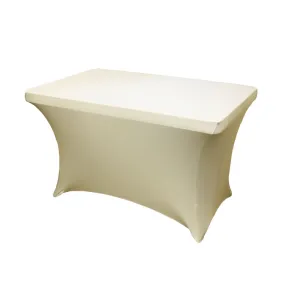 Rectangular 4 FT Spandex Table Cover - Ivory