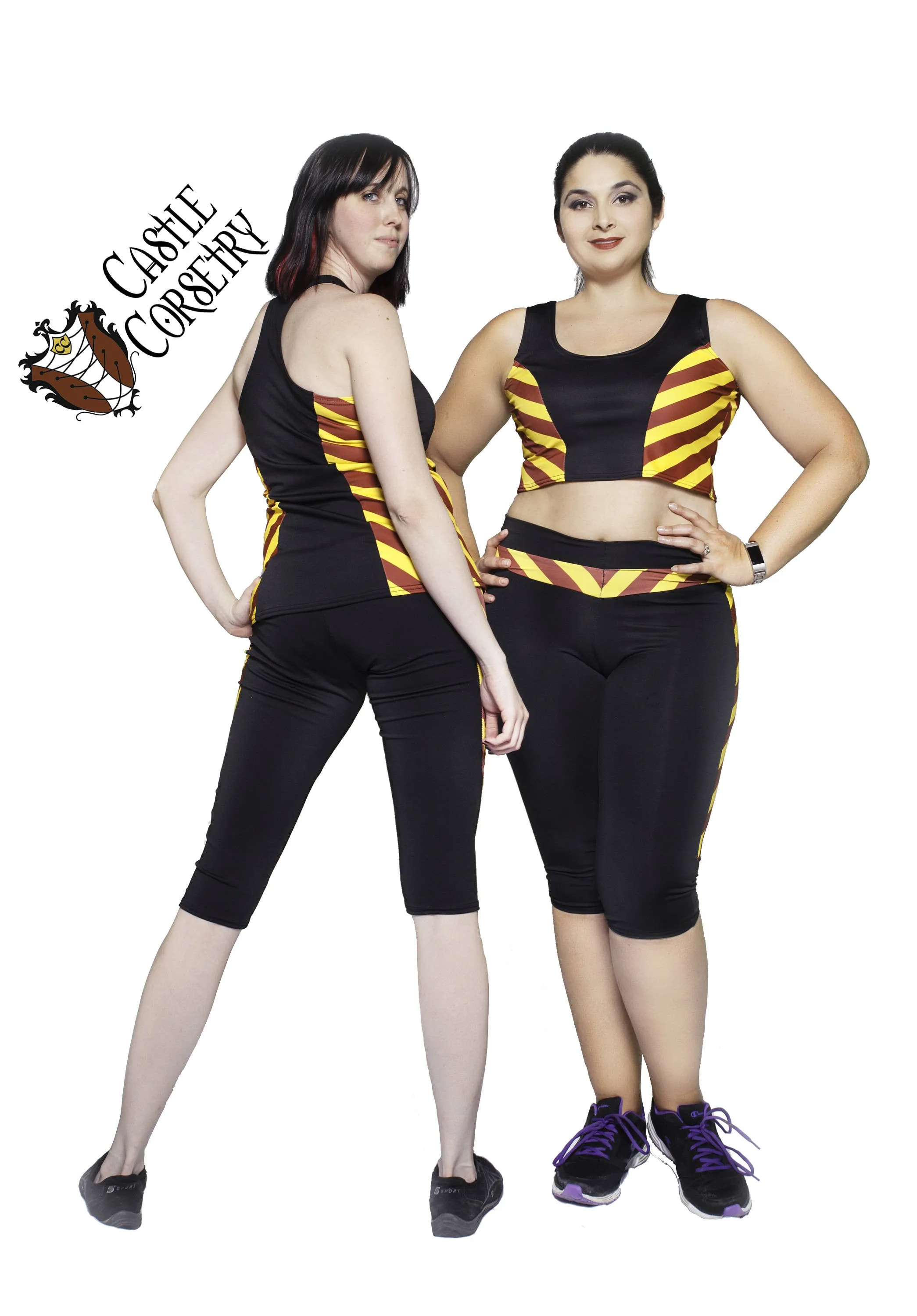 Red #BasicWitchWear Workout Capri Pants