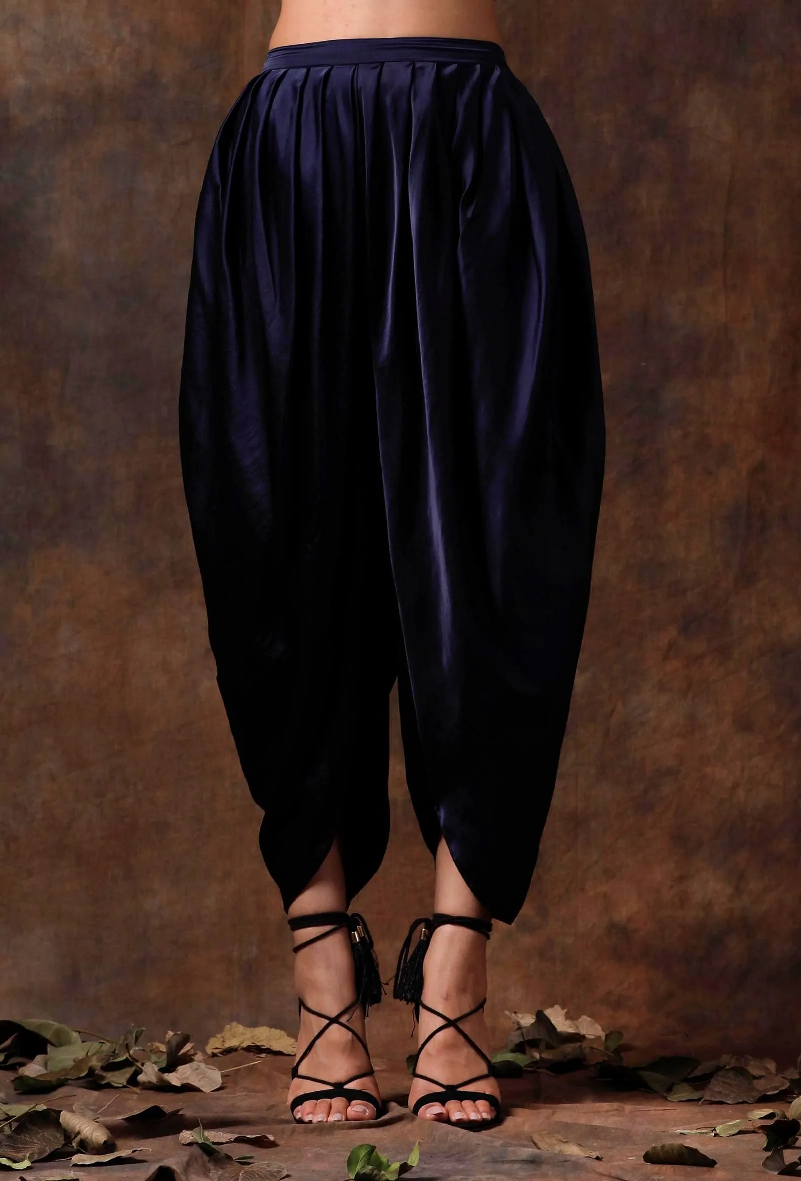 Set of 2 : Blue Satin Blouse and Dhoti