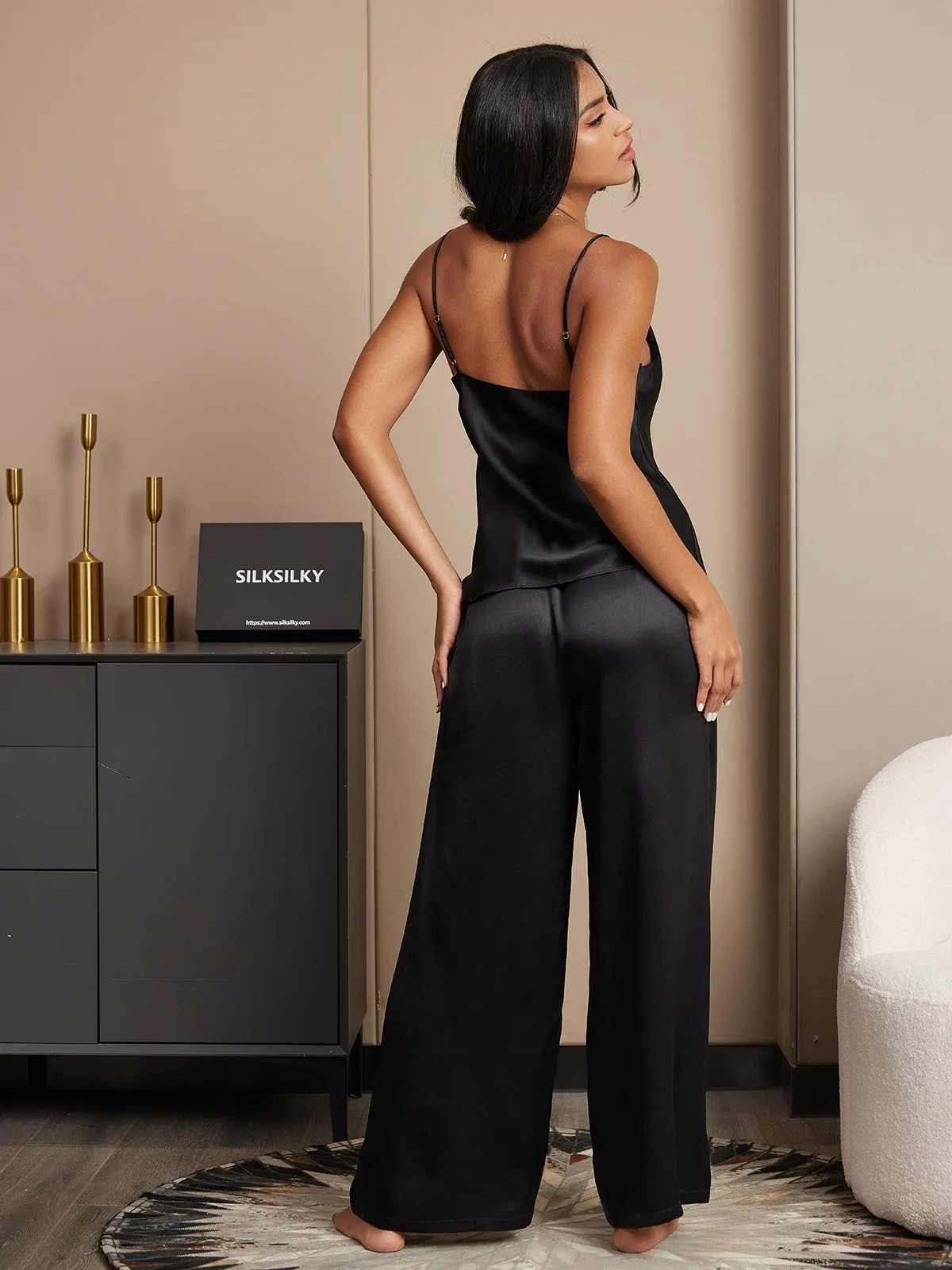 Silk Cami & Wide Leg Pants Pyjamas Set