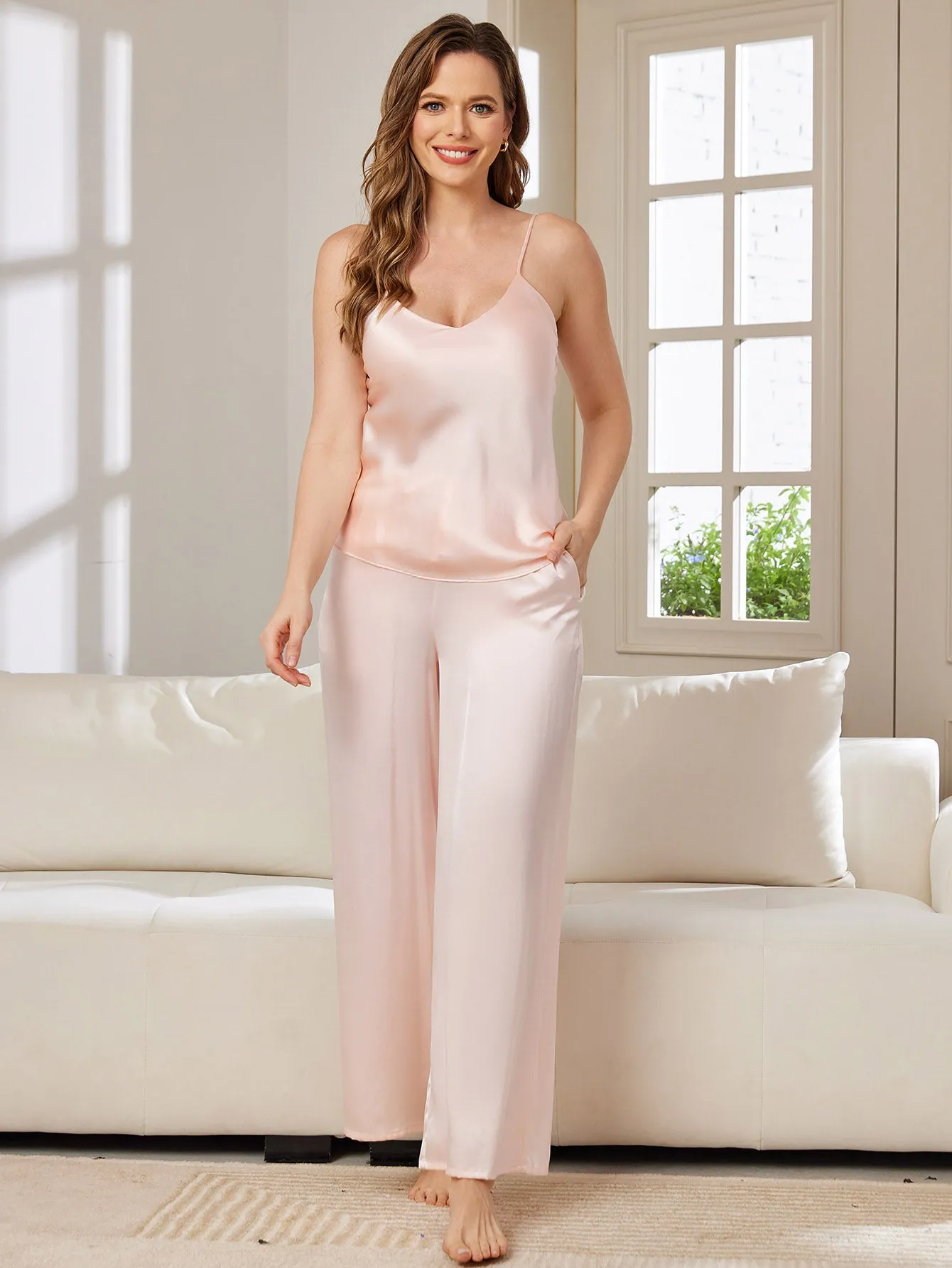 Silk Cami & Wide Leg Pants Pyjamas Set