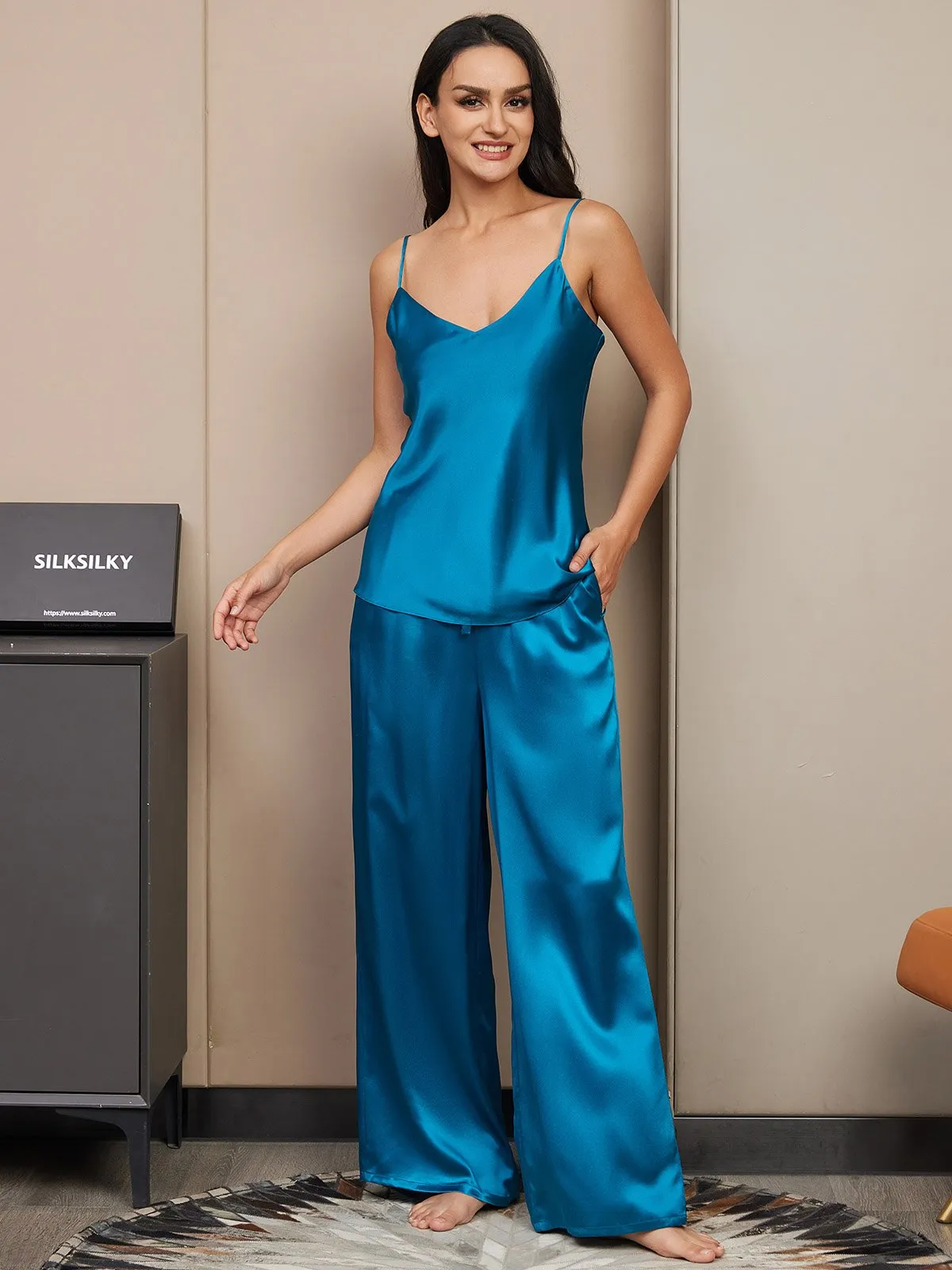 Silk Cami & Wide Leg Pants Pyjamas Set