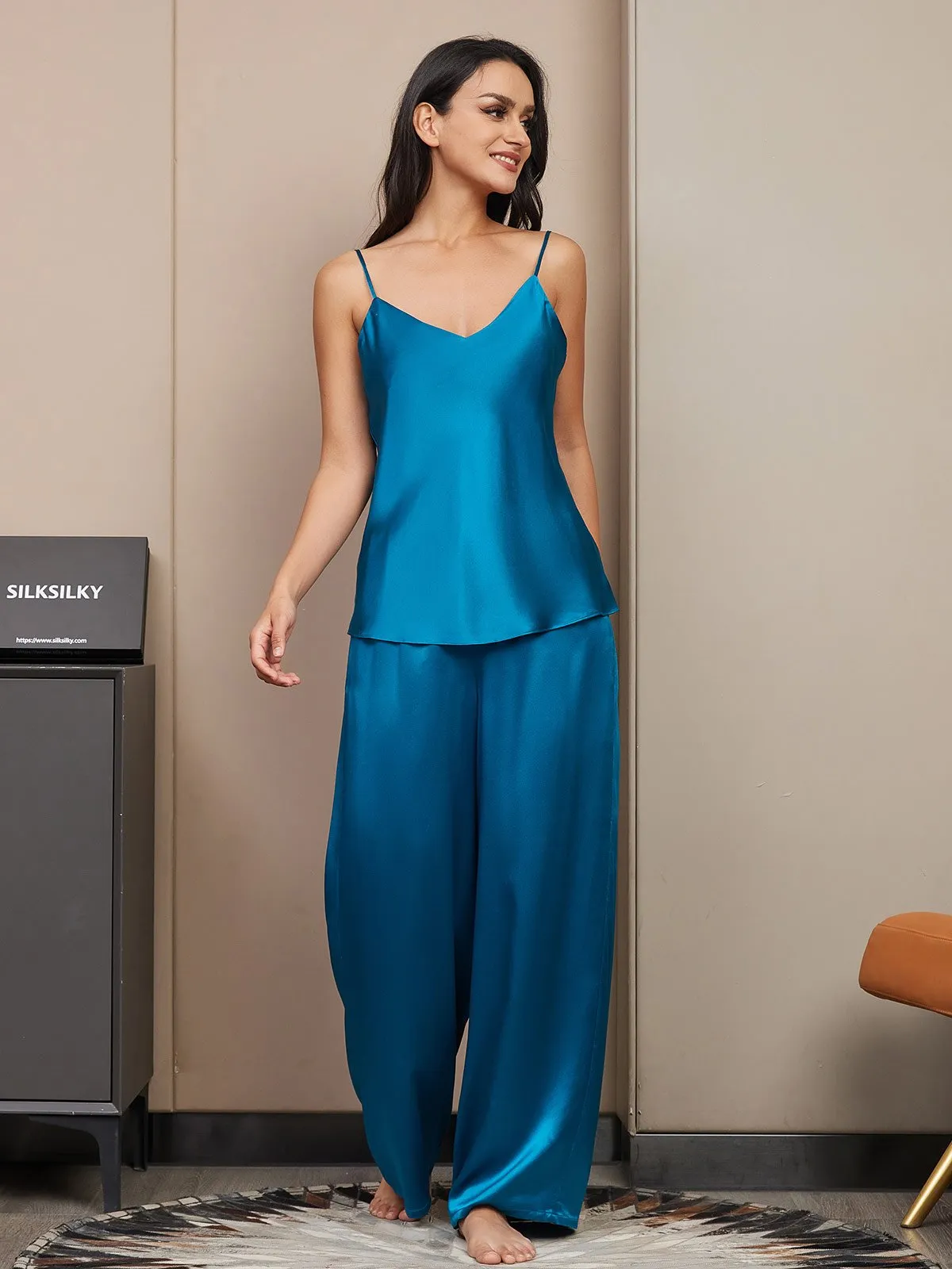 Silk Cami & Wide Leg Pants Pyjamas Set