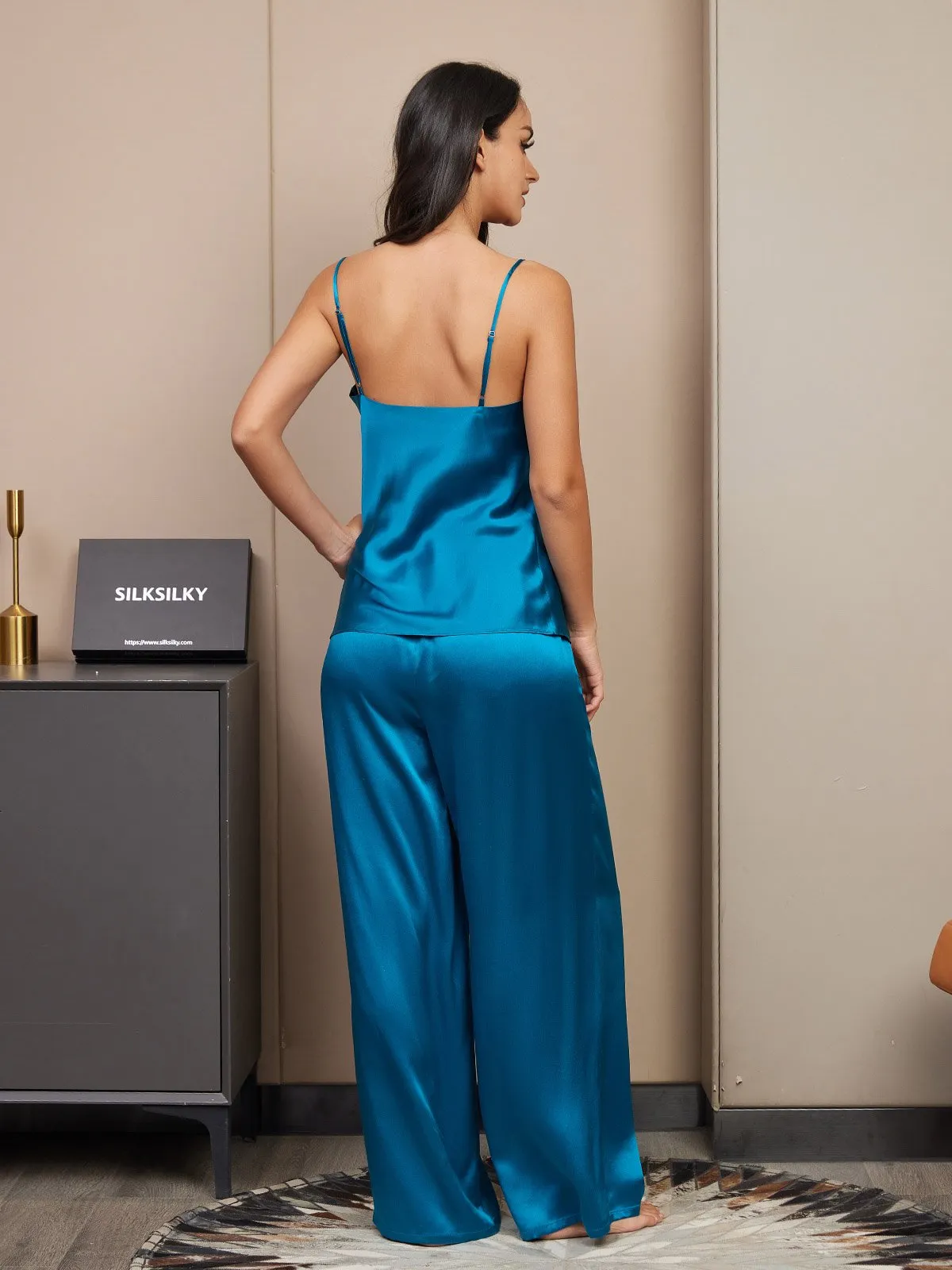 Silk Cami & Wide Leg Pants Pyjamas Set