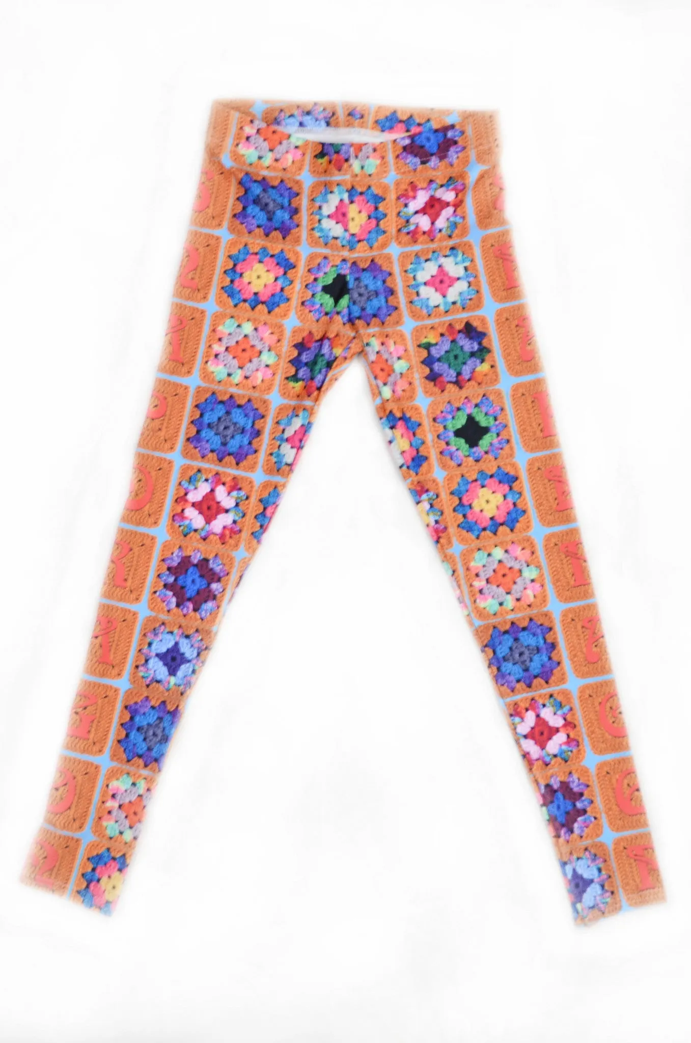 'Snappy' Crochet Print Granny Square Leggings