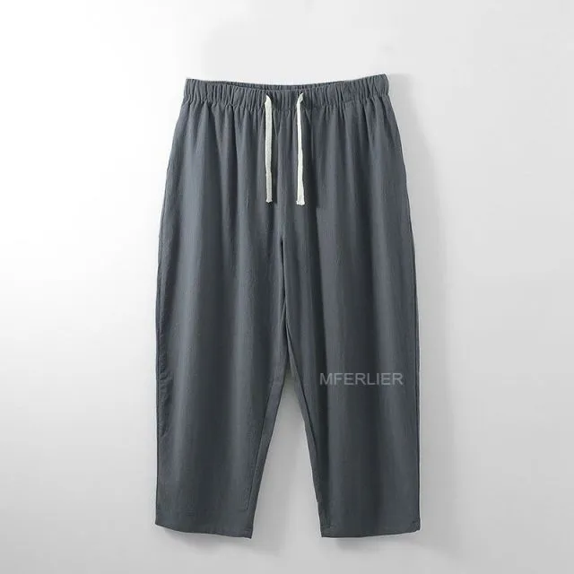Summer pants men 5XL 6XL 7XL 8XL 9XL 10XL 11XL 12XL Waist 170cm Plus size Cotton linen large size trousers men 5 colors