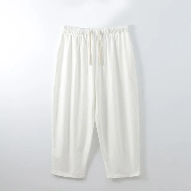 Summer pants men 5XL 6XL 7XL 8XL 9XL 10XL 11XL 12XL Waist 170cm Plus size Cotton linen large size trousers men 5 colors