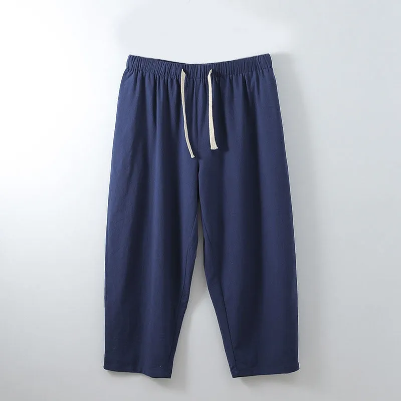 Summer pants men 5XL 6XL 7XL 8XL 9XL 10XL 11XL 12XL Waist 170cm Plus size Cotton linen large size trousers men 5 colors