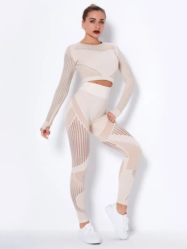 TEEK - Seamless Striped Quick-Drying Yoga Sportswear Set